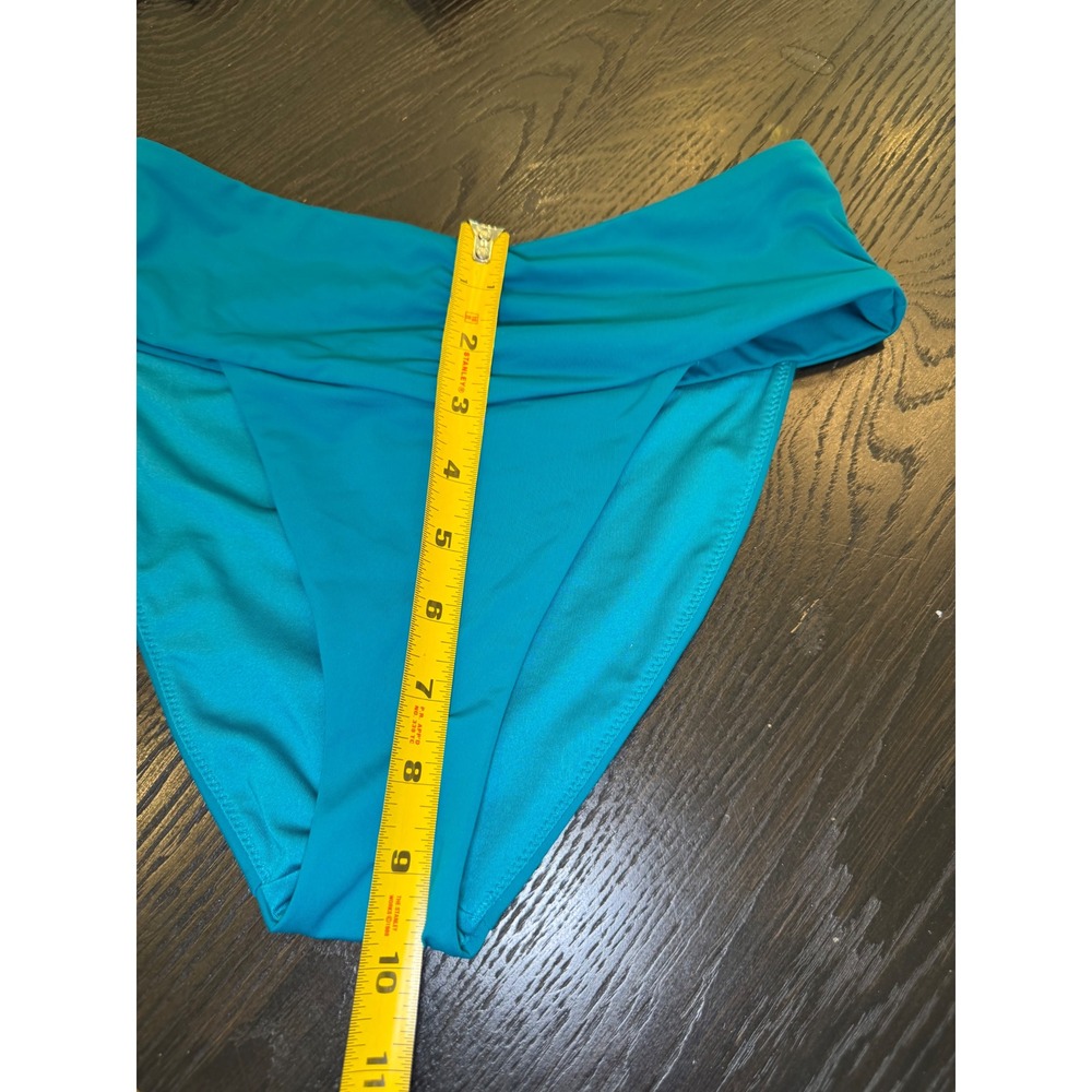 Victorias Secret Turquoise Blue‎ Triangle Bikini Top High Waist Ruched Bottom XS - Picture 6 of 9